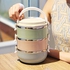 Gresunny Stainless Steel Lunch Box 3 Layers Stackable Leak-Proof Thermal Bento Boxes for Kids Adults Portable Food Container for School Office Work Home Picnic 2.1L
