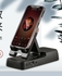Phone Holder with Bluetooth Speaker Multi-function Desktop Lazy Flat Cellphone Folding Portable Stand (Black)