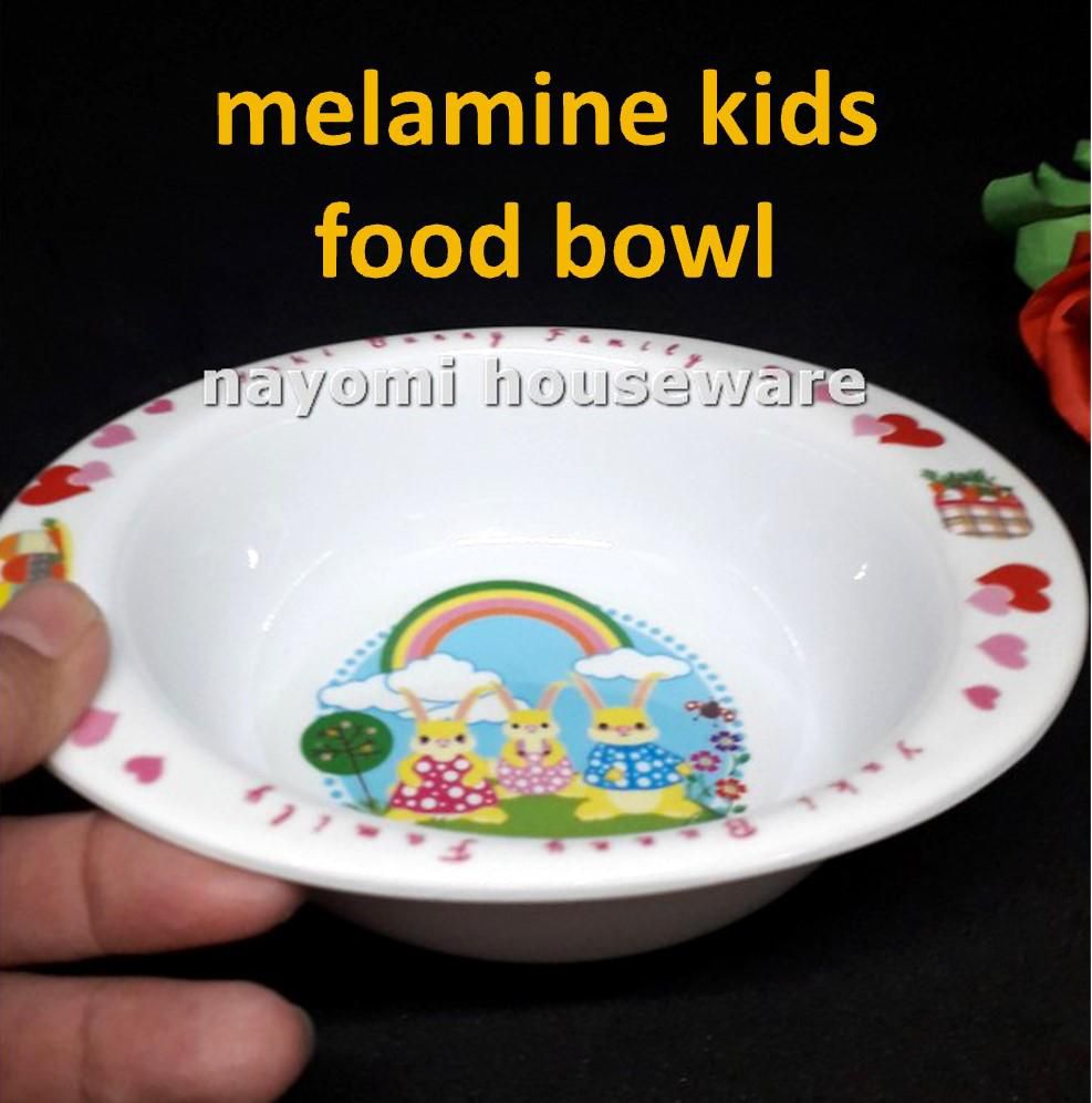 1 Piece Cartoon Printed Thickness Melamine Food Bowl Best For Healthy Eating (White)