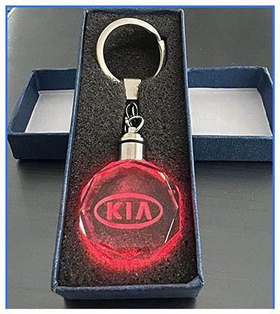 Kia Car Logo Keychain With Changing Color Light Key Chain