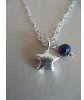 Silver Star Blue Sapphire Sterling Silver Necklace