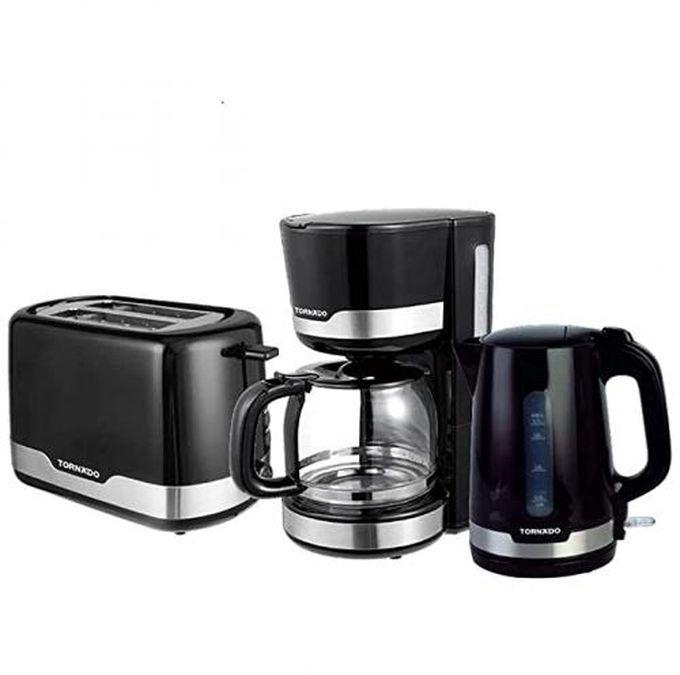 Tornado Black Set (Toaster + Coffee Maker + Kettle)