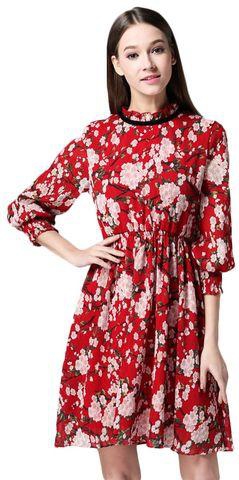 jolly chic Dress For Women , Red, Size L, 12N263107EH