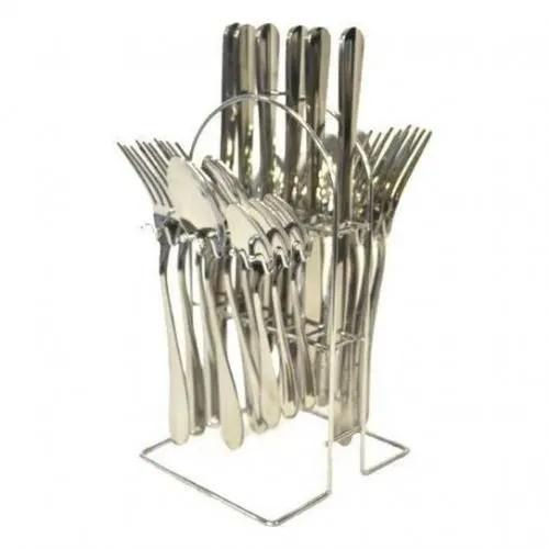 24 Pcs Stainless Steel Cutlery Set Cutlery + Rack.