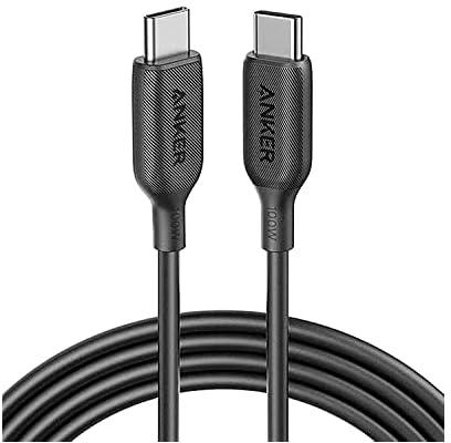 Anker PowerLine USB C to USB C Cable 100W 6ft, Type C Fast Charging Cable 2.0, PD Charging for Apple MacBook Pro 2020, iPad Pro 2020, Galaxy S10 Plus S9 S8 Plus, Pixel, Switch, LG V20, Black-A8856H11