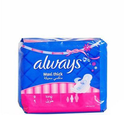 Always Long Maxi Thick Pad - 9 Pads