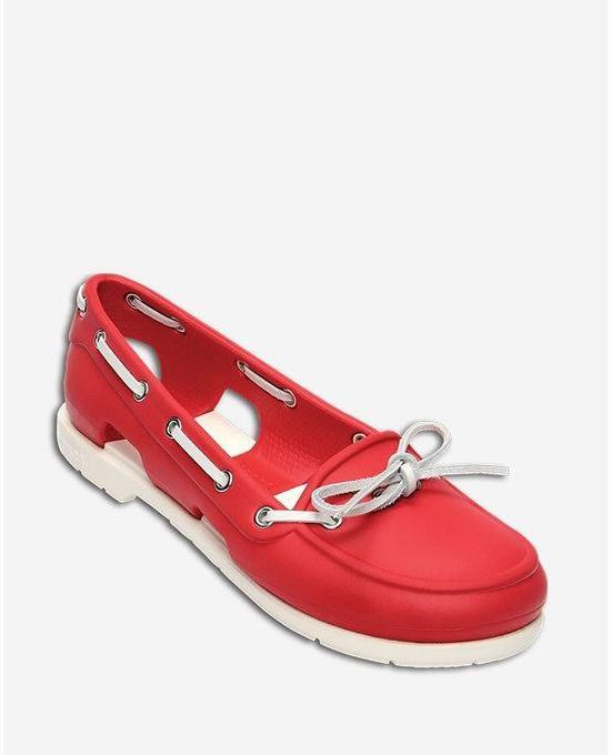 Crocs Beach Line Boat Shoe Women-Red/White