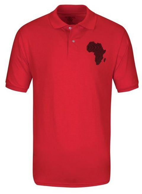 Mavazi Afrique Africa Fingerprint Polo - Red