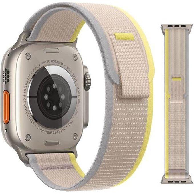 Trail Loop Band Compatible With Apple Watch 44/42mm, Nylon Sport Replacement Strap Compatible With IWatch Series 6 Gray Yellow