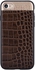 iPhone 7 Comma Croco Series Leather Back Cover - Brown