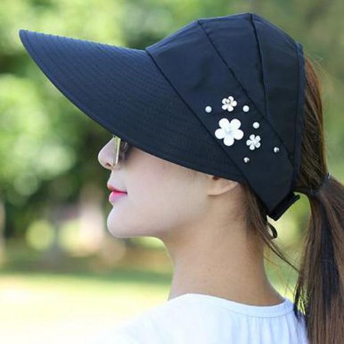 1PC Women's Sun Hat Foldable Sun Cap Leaf Pattern Outdoor Sun Shading Cap