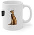 A White Mug With An Ancient Egyptian Cat Drawn On It+zigor Special Bag