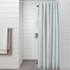 RÅNEÄLVEN Shower curtain - white/turquoise 180x200 cm