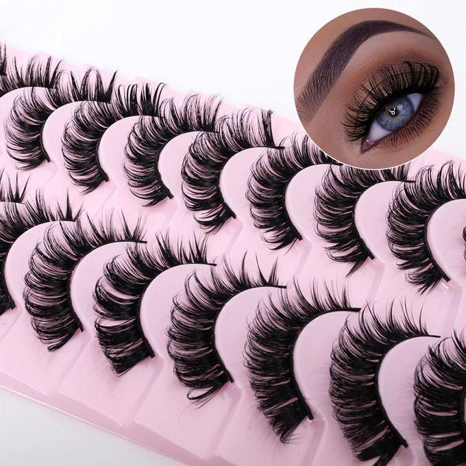 HQ105 3D Russian Natural Curly False Lashes 10Pairs