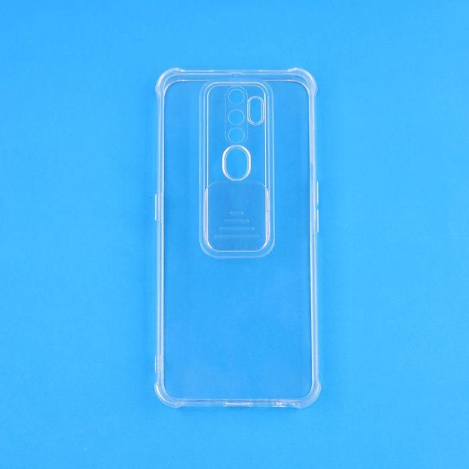 Oppo Transparent Silicone Shockproof Cover With Camera Slider For Oppo A5 / A9 -2020-Clear
