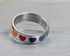 خاتم للجنسين من التيتانيوم مزين بقلوب ملونة   ‫(مقاس  10 )  NO.WTR54