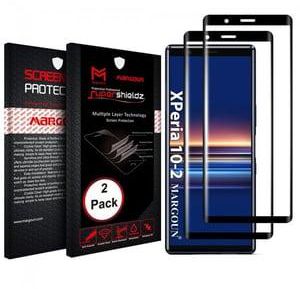 Margoun 2-Pack 3d Screen Protector for Sony Xperia 10 II - Clear/Black