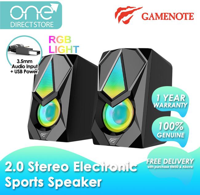 GAMENOTE Stereo Computer Speaker (3.5mm Audio Input + USB Power)
