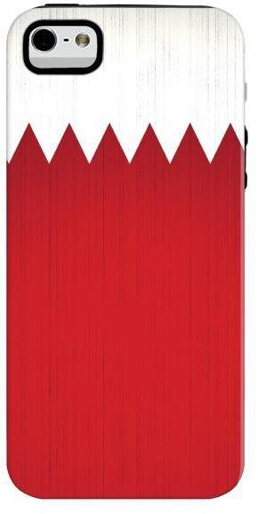 حافظة فاخرة متينة بطبقة مزدوجة بتصميم علم البحرين مطفي اللمعان لهواتف ابل ايفون SE, 5 و 5S من ستايليزد