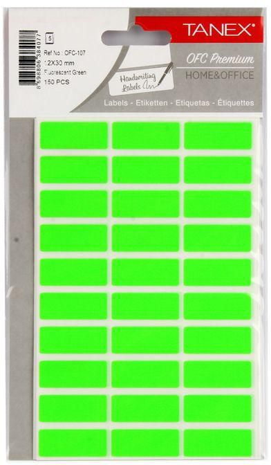 Tanex HANDWRITING LABEL TANEX GREEN 30 × 12 MM 5 SHEETS A5 / 30 MODEL OFC-106