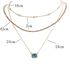 Fashion Blue Pendent Layered Necklace For Women