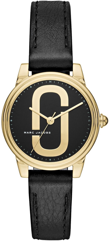 Marc Jacobs Women's Corie Leather Watch MJ1580 (Black/Gold)