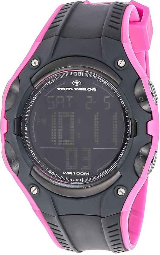 Tom Tailor Women's Black Digital Dial Silicone Band Watch - 5410101