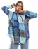 Andora Full Buttons Patterned Hooded Neck Shirt - Sky Blue & Blue