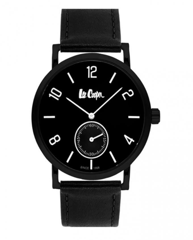 Lee Cooper LC-38G-D Leather Watch - Black