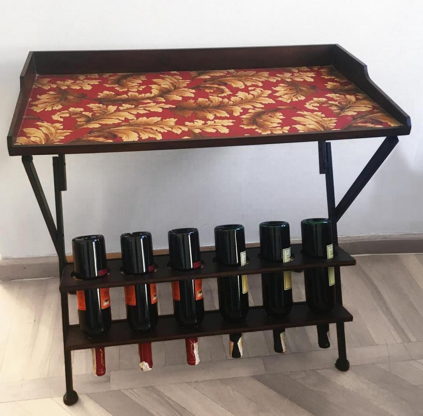 Bottle Rack Wooden Foldable Table