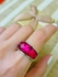 Big Red Crystal Silver Ring- Size 19