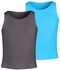 Silvy Set Of 2 Tank Tops For Girls - Gray Light Blue, 4 - 6 Years