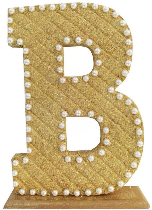 Memories Maker Decoration Letter B - Gold With Pearl