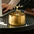Decorative Ashtray With Golden Deer In The Middle Of The Middle Ashtray Stainless Steel Ashtray With Gold Plated