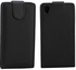 Vertical Leather Magnetic Case for Sony Xperia E5, Black