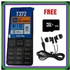 Tecno T372, 2.4" 1500MAh- FM Radio -Tripple SIM -Black+ Free Earphone Black