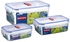 Komax Food Storage Set Of Three- Plastic, Transparent