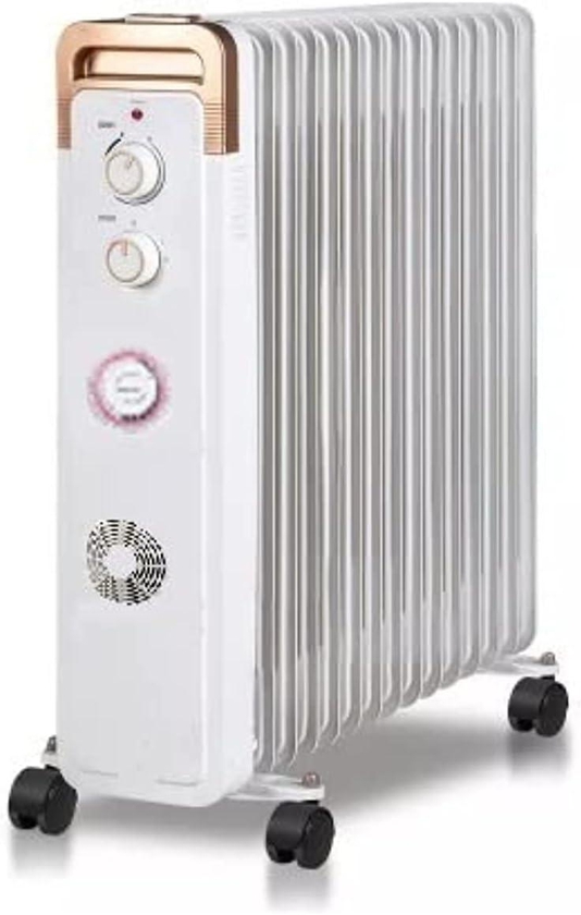 Ruslan Radiator oil heater, 1500 watt, 7 fins - white and gold