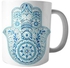 Printed Ceramic Mug White/Blue