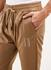 Solid Design Pants With Drawstring Brown