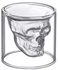 Double wall glass coffee mug in the shape of a skull, 75 ml