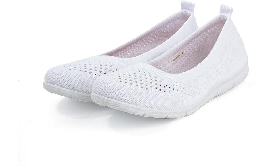 LARRIE Ladies Stretchable Casual Comfort Sneakers - 5 Sizes (White)