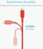 Anker Powerline ll Cable With Lightning Connector -6 Feet, Red
