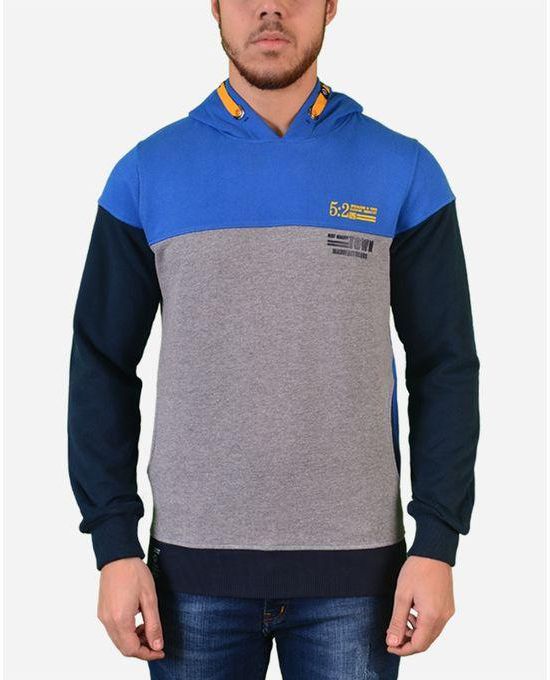 Town Team Tri-Tone Hooded Sweatshirt - Grey & Blue