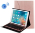 Generic For iPad Air 2 / iPad Air / Pro 9.7 inch / iPad 9.7 (2018) & iPad 9.7 (2017) Detachable Aluminum Alloy Bluetooth Keyboard + Lambskin Texture Leather Case with Holder(Rose Gold)