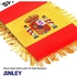 BPA 4 X 6 Inch Spain Fringy Window Hanging Flag - Mini Flag Banner & Car Rearview Mirror Décor - Fringed Spanish Hanging Flag with Suction Cup