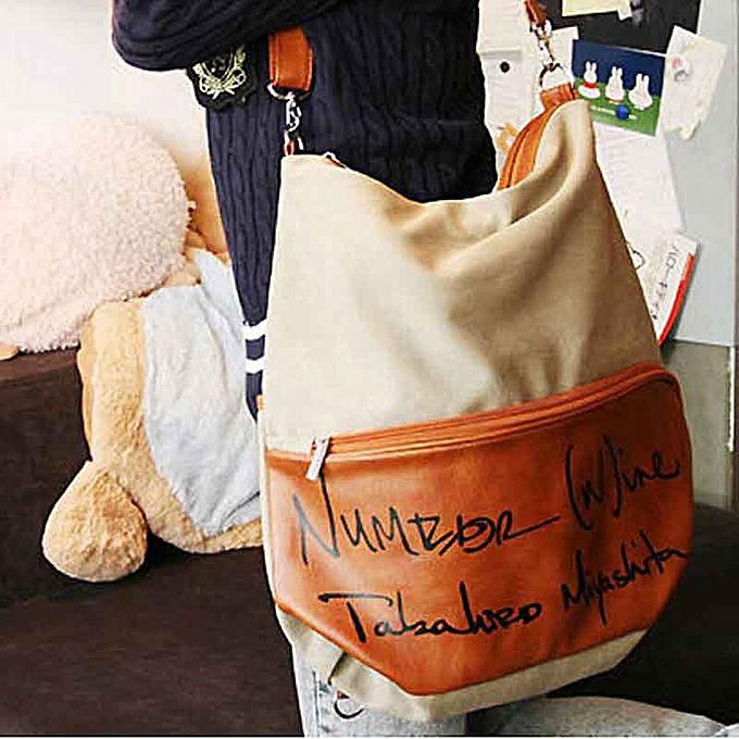 Generic Women Fashion Canvas Handbag Backpack Rucksack School Bag Shoulder Bag
