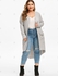 Pockets Button Up Ribbed High Low Plus Size Cardigan - L