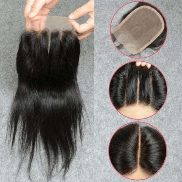 Human Hair 10 Inch Straight Closure Weave