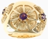 Michael Valitutti Gold Over Silver Amethyst Wire Wrapped Flower Dome Ring